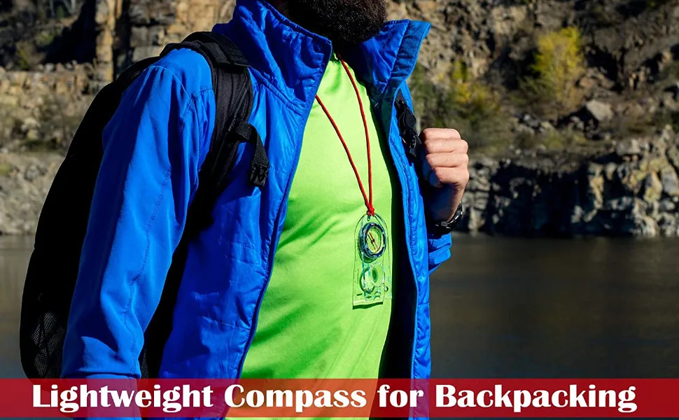 Orienteering Compass - Hiking Backpacking Compass - Advanced Scout Compass Camping and Navigation - Boy Scout Compass Kids - Childrens Compasses for Map Reading - Baseplate Compass Survival Style B - TURN ON SPORT
