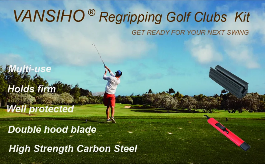 VANSIHO 1 Set Professional Quality Golf Grip Kit for Golf Clubs Regripping Include 1 Hook Blade,& 1 Rubber Vise Clamp - Golf grip kit for Golf Clubs Regripping