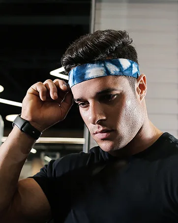 Vsiopy Running Headband for Men Non Slip Workout Sweatbands Adjustable Sports Headbands Moisture Wicking Workout Headbands 3 Black+3 Grey - tie dye headbands