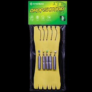 Drop Shot Rigs for Bass Fishing Ready Rig with Hooks and Sinker Weights Hook Size 1/0-Weight 3/8 oz-Qty 5 - drop shot rig