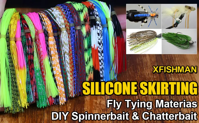 XFISHMAN Fly-Tying-Materials-Rubber-Legs-Silicone-Rubber-Skirt 12-24 Colors Fly Tying Supplies 12 Colors kit - fly tying materials