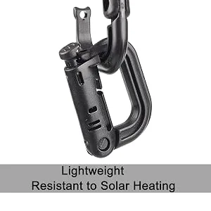 XTACER Tactical Multipurpose Small D-Ring Locking Hanging Hook Tactical Link Snap Keychain Button Release for Molle Webbing (Set of 10) Black - product information 3