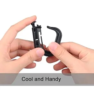 XTACER Tactical Multipurpose Small D-Ring Locking Hanging Hook Tactical Link Snap Keychain Button Release for Molle Webbing (Set of 10) Black - product information 4