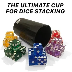Dice Stacking Cup Only - Professional Straight Cups Black - Accessories - Magic Tricks - Dice Stack
