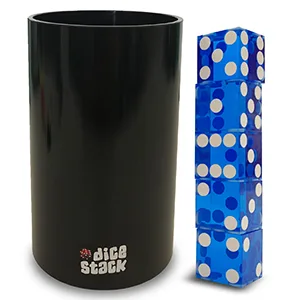 Dice Stacking Cup Only - Professional Straight Cups Black - Accessories - Magic Tricks - Dice Stacking 11cm Blue Dice Set