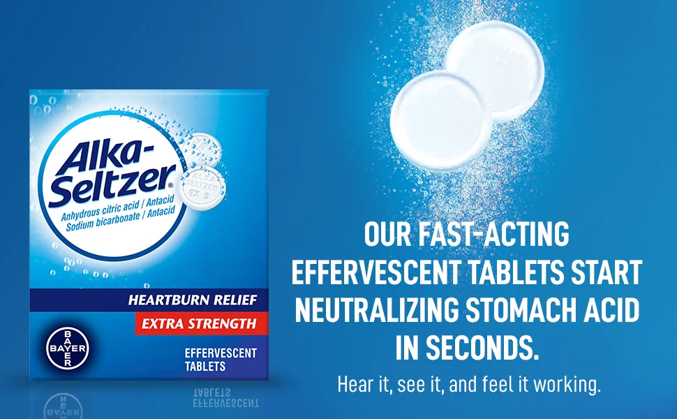 Alka-Seltzer Effervescent Extra Strength, 24 Count (Pack of 2) - Module 3 - Fast-Acting - Alka-Seltzer Extra Strength