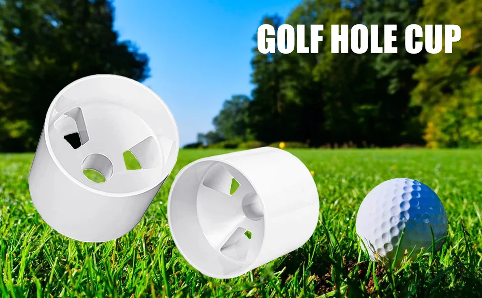 ZLY 2PCS Golf Hole Cup,ABS Ivory White Plastic Golf Cups,Dimension 4" Depth, Diameter 4 1/4 inches,Fits PGAL|PGA|USGA Regulations,for Backyard Golf Practice - golf cup hole,golf cup for putting green,golf putting hole cups