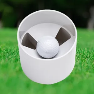 ZLY 2PCS Golf Hole Cup,ABS Ivory White Plastic Golf Cups,Dimension 4" Depth, Diameter 4 1/4 inches,Fits PGAL|PGA|USGA Regulations,for Backyard Golf Practice - putting green cups and flags,putting cup indoor