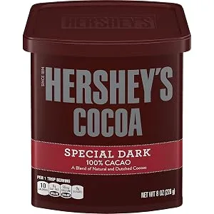 HERSHEY'S SPECIAL DARK Ingredients, Gluten Free, No Preservatives, Dutched Cocoa Can, 8 oz - product information 1