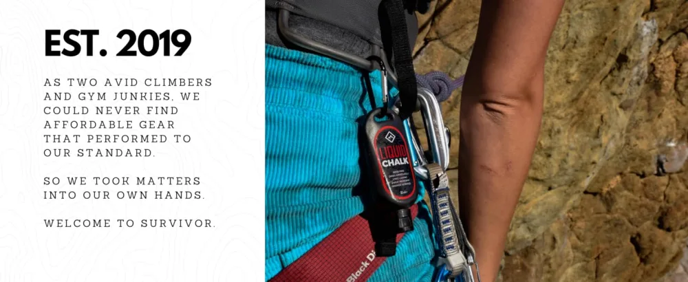 SURVIVOR Liquid Chalk Refill Pack  250ML Liquid Grip for Rock Climbing, Bouldering, Weight Lifting and Gymnastics - Founded by 2 avid climbers and gym junkies who couldn