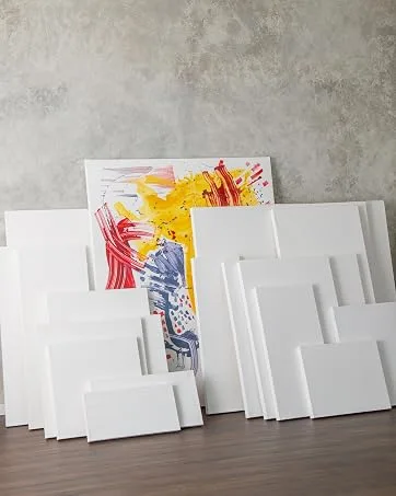 Assorted Foam Brush Set by Artist's Loft, 22ct. - A stack of canvases
