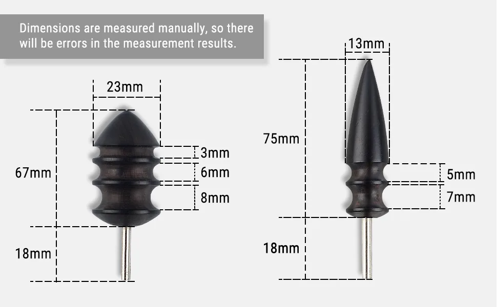 AUEAR, 2 Pack Leather Burnished Bits for Rotary Tools PU Leather Burnishing Tips for Clean Edges of Leather Craft Projects 2 Pack Style a - product information 4