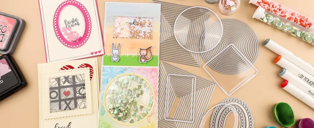 BAOFALI 20Pcs Rectangle Dimensional Shaker Sizes 3" x1-3/4 Diameter for Card Making Cards,Plastic Clear Puffy Shaker Covers Shaker Window Blister Paper Crafting Card Making Arts Projects Crafts - 3D Dimensional Shaker Domes ,4 Sizes Diameter with 17Pcs/Set Circles Metal Dies