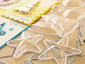 BAOFALI 20Pcs Rectangle Dimensional Shaker Sizes 3" x1-3/4 Diameter for Card Making Cards,Plastic Clear Puffy Shaker Covers Shaker Window Blister Paper Crafting Card Making Arts Projects Crafts - 3D Dimensional Shaker Domes Set for Shaker Cards Making Clear Puffy Shaker Covers