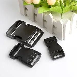 Beaulegan Plastic Buckles 1 Inch (Pack of 10) - Quick Side Release for Luggage Straps, Pet Collar, Backpack Repair, One Adjustable End, White White Single Adjust - 1"(10 Pcs) - Black Buckles