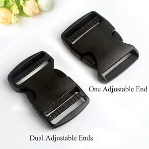 Beaulegan Plastic Buckles 1 Inch (Pack of 10) - Quick Side Release for Luggage Straps, Pet Collar, Backpack Repair, One Adjustable End, White White Single Adjust - 1"(10 Pcs) - Buckles