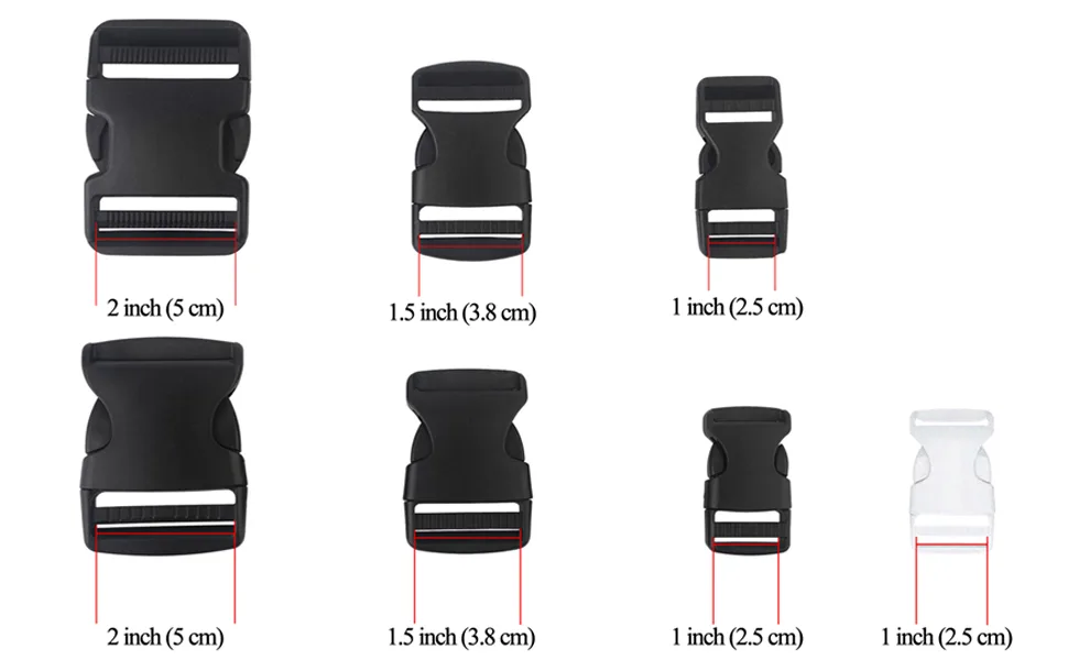 Beaulegan Plastic Buckles 1 Inch (Pack of 10) - Quick Side Release for Luggage Straps, Pet Collar, Backpack Repair, One Adjustable End, White White Single Adjust - 1"(10 Pcs) - Side Release Plastic Buckles