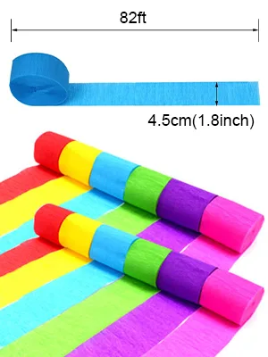 Coceca 12 Rolls Streamers Crepe Paper in 6 Colors for Rainbow Party Wedding Birthday Ceremony Festivals Decoration - Coceca