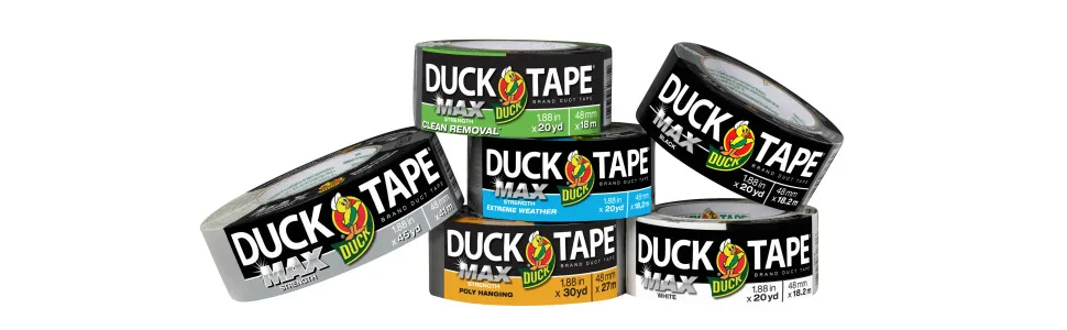 Duck Brand Max Strength Duct Tape, Silver, 1-Roll Pack, 1.88 Inch x 45 Yards, 240201 1-Pack, 1.88 Inch x 45 Yard - Duck Max Strength Duct Tape