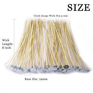 EricX Light Organic Hemp Candle Wicks, 100 Piece 8" Pre-Waxed by 100% Beeswax & Tabbed, for Candle Making - product information 4