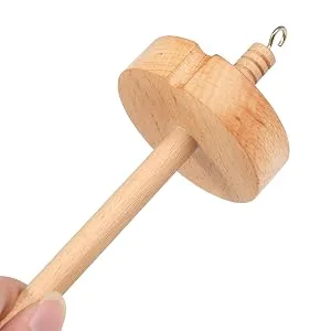 Finetoknow Drop Spindle Top Whorl Yarn Spin Hand Carved Wooden Tool for Beginners - drop spindle