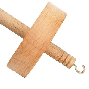 Finetoknow Drop Spindle Top Whorl Yarn Spin Hand Carved Wooden Tool for Beginners - yarn spindle