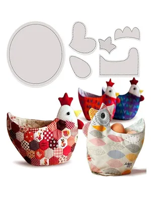 Cute Chicken Basket DIY Template Set, Chicken Shape Template Cutting Set,Acrylic 1 Pcs Quilting Template for Sewing Pattern Template Home Sewing Art Craft (M+Transparent) - product information 3