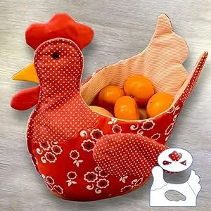 Cute Chicken Basket DIY Template Set, Chicken Shape Template Cutting Set,Acrylic 1 Pcs Quilting Template for Sewing Pattern Template Home Sewing Art Craft (M+Transparent) - product information 6