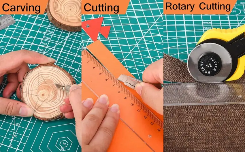 18" x 12" Self Healing Sewing Mat, Idemeet Rotary Cutting Mat for Craft, 5-Ply Blade Table Protecter Cut Board for Handcraft Project, A3, Green Green A3 - sewing mat cutting mat