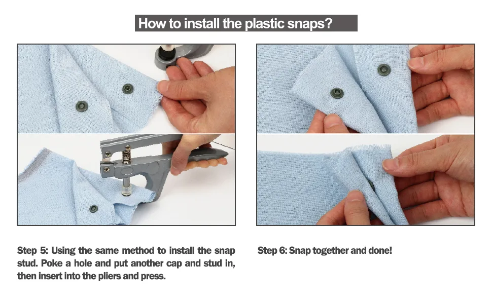 408 Sets Plastic Snap Buttons, No-Sew T5 Snaps with Organizer Storage Case for Bibs Diapers Crafts by ilauke - product information 11