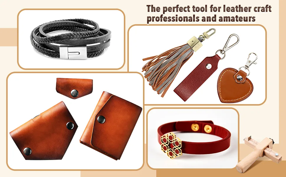 Jovitec Leather Craftool Strap Cutter, Strip and Strap Leather DIY Hand Cutting Tool Adjustable with Blades - product information 8