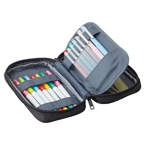 LIHITLAB Zipper Pen Case, 7.9  2  4.7 Inches, Black (A7551-24) Black Standard: 7.9 x 2.0 x 4.7 Inch - image 2