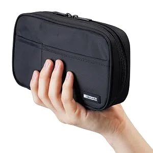 LIHITLAB Zipper Pen Case, 7.9  2  4.7 Inches, Black (A7551-24) Black Standard: 7.9 x 2.0 x 4.7 Inch - product information 3