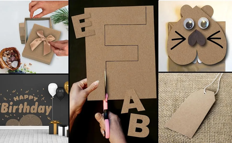 Chipboard Sheets, Lightweight, Chipboard 8.5 x 11.022 - Thin Cardboard Sheets, Chip Board for Crafts, Paperboard, Kraft Board, Scrapbooking Chipboard, Cardboard Sheet (5-Pack) 8.5" x 11" 5-Pack - Mega Format