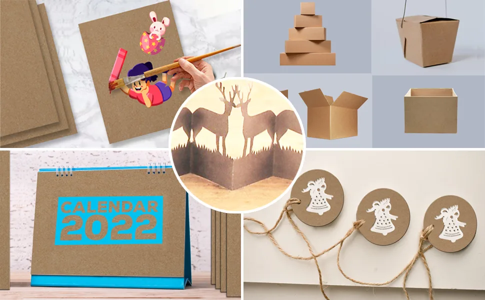 Chipboard Sheets, Lightweight, Chipboard 8.5 x 11.022 - Thin Cardboard Sheets, Chip Board for Crafts, Paperboard, Kraft Board, Scrapbooking Chipboard, Cardboard Sheet (5-Pack) 8.5" x 11" 5-Pack - Mega Format