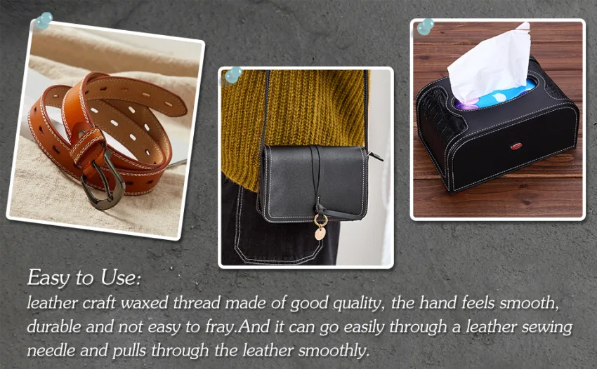 Leather Sewing Kit, Leather Working Tools and Supplies, Leather Working Kit with Large-Eye Stitching Needles, Waxed Thread, Leather Upholstery Repair Kit, Leather Sewing Tools for DIY Leather Craft - Leather Sewing Kit