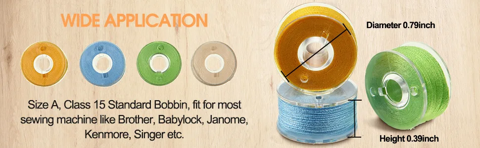 Prewound Thread Bobbins with Bobbin Box for Brother/Babylock/Janome/Elna/Singer, Assorted Colors, 50 Pieces - product information 4