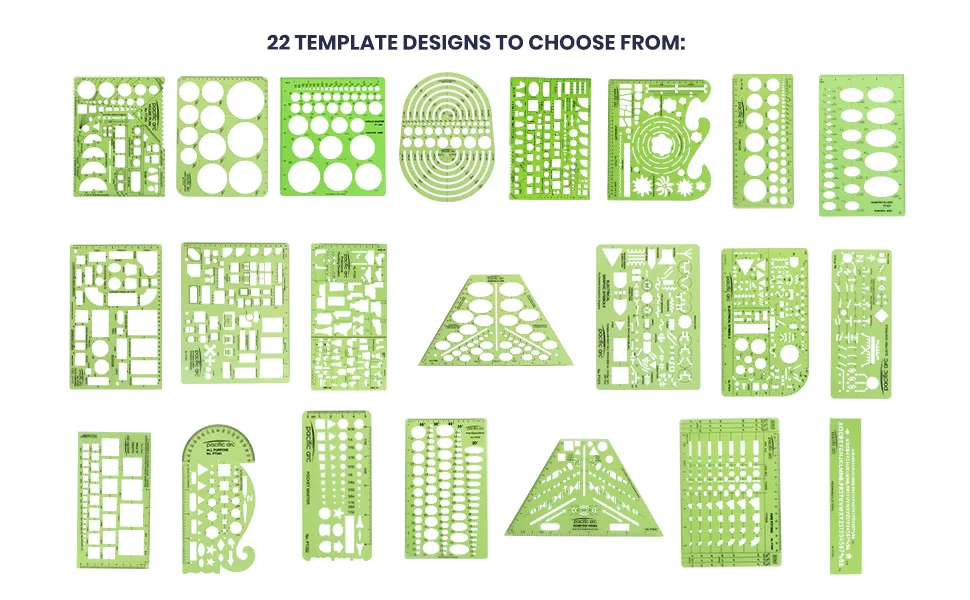Pacific Arc Circles Template Guide, 40 Perfect Circles from 1/32 to 1 5/8 inch with Inch and Metric Graduations Small Circles - selection