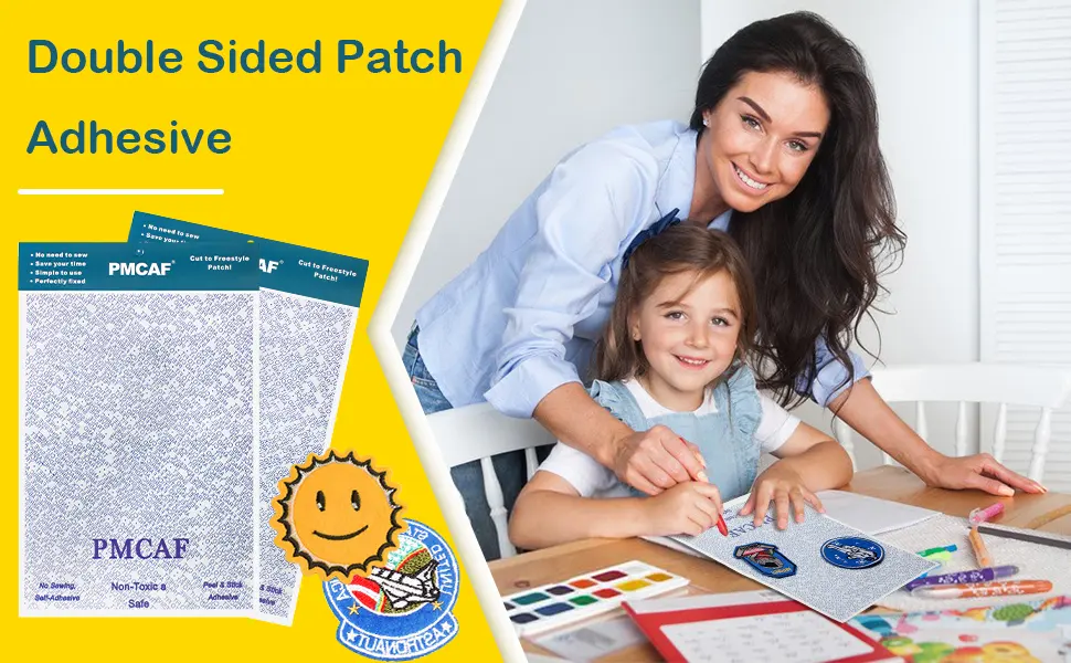 Double-Sided Patch Adhesive, Boy Scout Patch Adhesive Cut to Fit Freestyle Patch Adhesive Kit (2 Pack) - Double Sided Patch Adhesive