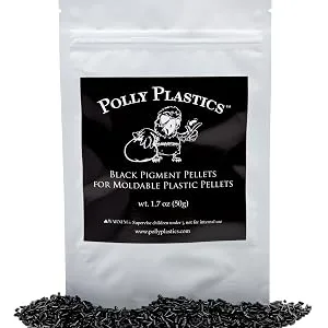 Polly Plastics Black Color Pellets for Moldable Plastic. All Black. - Black Moldable Plastic
