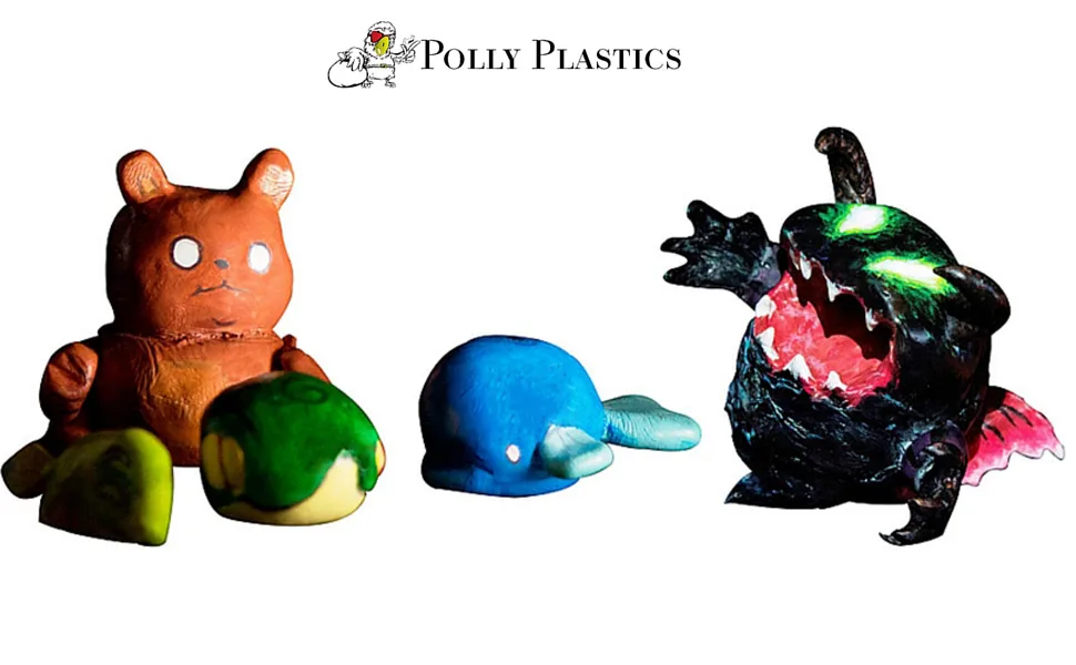 Polly Plastics Color Pellets for Moldable Plastic. Blue, Red, Yellow, Black, White. Color Chart Included. - Color pigment pellets