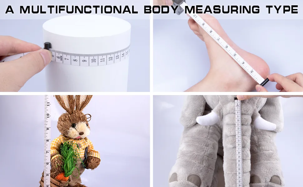 Body Measure Tape 60inch (150cm), Lock Pin and Push-Button Retract, Ergnomic and Portable Design, REIDEA M1, Black - Multi Function