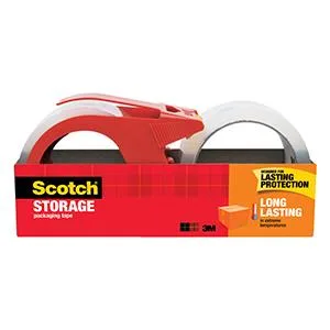 Scotch Long Lasting Storage Packaging Tape, 1.88" x 54.6 yd, Designed for Storage and Packing, Stays Sealed in Weather Extremes, 3" Core, Clear, 2 Rolls (3650-2) 2 Rolls Tape - product information 4