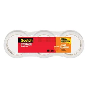Scotch Long Lasting Storage Packaging Tape, 1.88" x 54.6 yd, Designed for Storage and Packing, Stays Sealed in Weather Extremes, 3" Core, Clear, 2 Rolls (3650-2) 2 Rolls Tape - product information 5