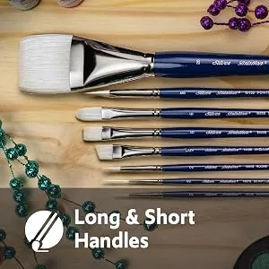 Silver Brush Limited 19344 Bristlon Extra Long Filbert Brush for Acrylic and Oil Paintings, Size 4, Long Handle Size - 4 - product information 6