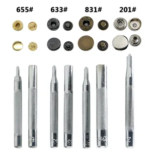SKYZONAL DIY Leather Craft 11pcs Craft Tool Die Punch Snap kit Rivet Setter with Base for Punch Hole and Install Rivet Button - product information 6
