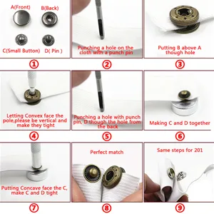 SKYZONAL DIY Leather Craft 11pcs Craft Tool Die Punch Snap kit Rivet Setter with Base for Punch Hole and Install Rivet Button - product information 7