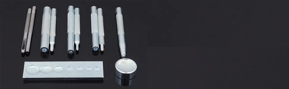 SKYZONAL DIY Leather Craft 11pcs Craft Tool Die Punch Snap kit Rivet Setter with Base for Punch Hole and Install Rivet Button - leather craft