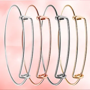 UPINS 60 Pcs Expandable Bangle Bracelets Adjustable Wire Bracelets 4 Colors - Bangle Bracelets