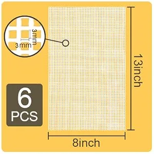 wexpw 6 Pieces Plastic Mesh Canvas Sheets, Clear Plastic Canvas Sheets Big Size Clear Needlepoint Embroidery Blank Canvas Sheets Plastic Canvas for Embroidery Projects, 8x13 inch - product information 3